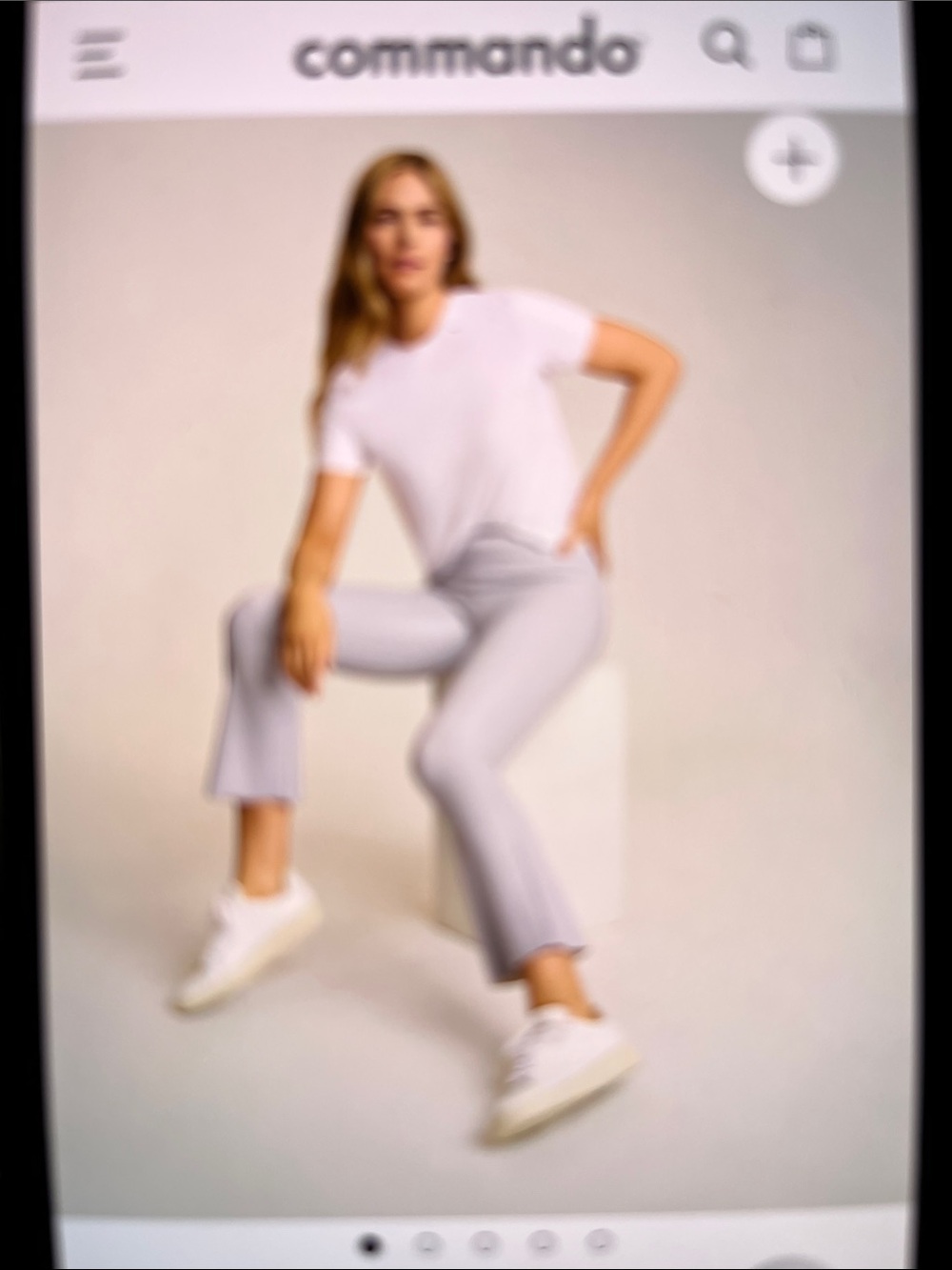 Commando Faux Leather Cropped Flare Pants - color called MIST NWT